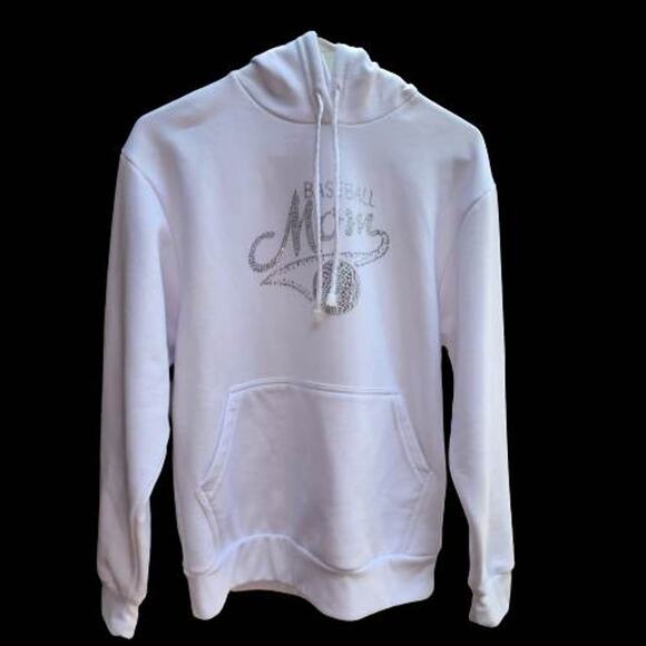 Baseball Mom Hooded Sweatshirt Size Small Hoodie Game Day Bling Rhinestone - Picture 2 of 9